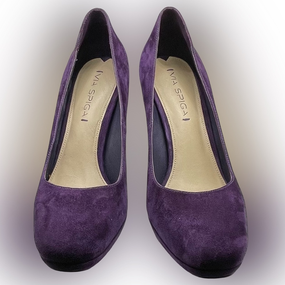 Via Spiga V-Siena Purple Suede Stiletto Heels